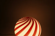 Candy Murano glass sphere table lamp wild cherry red swirl D30
