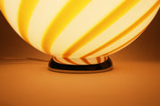 Candy Murano glass sphere table lamp white and yellow swirl D30