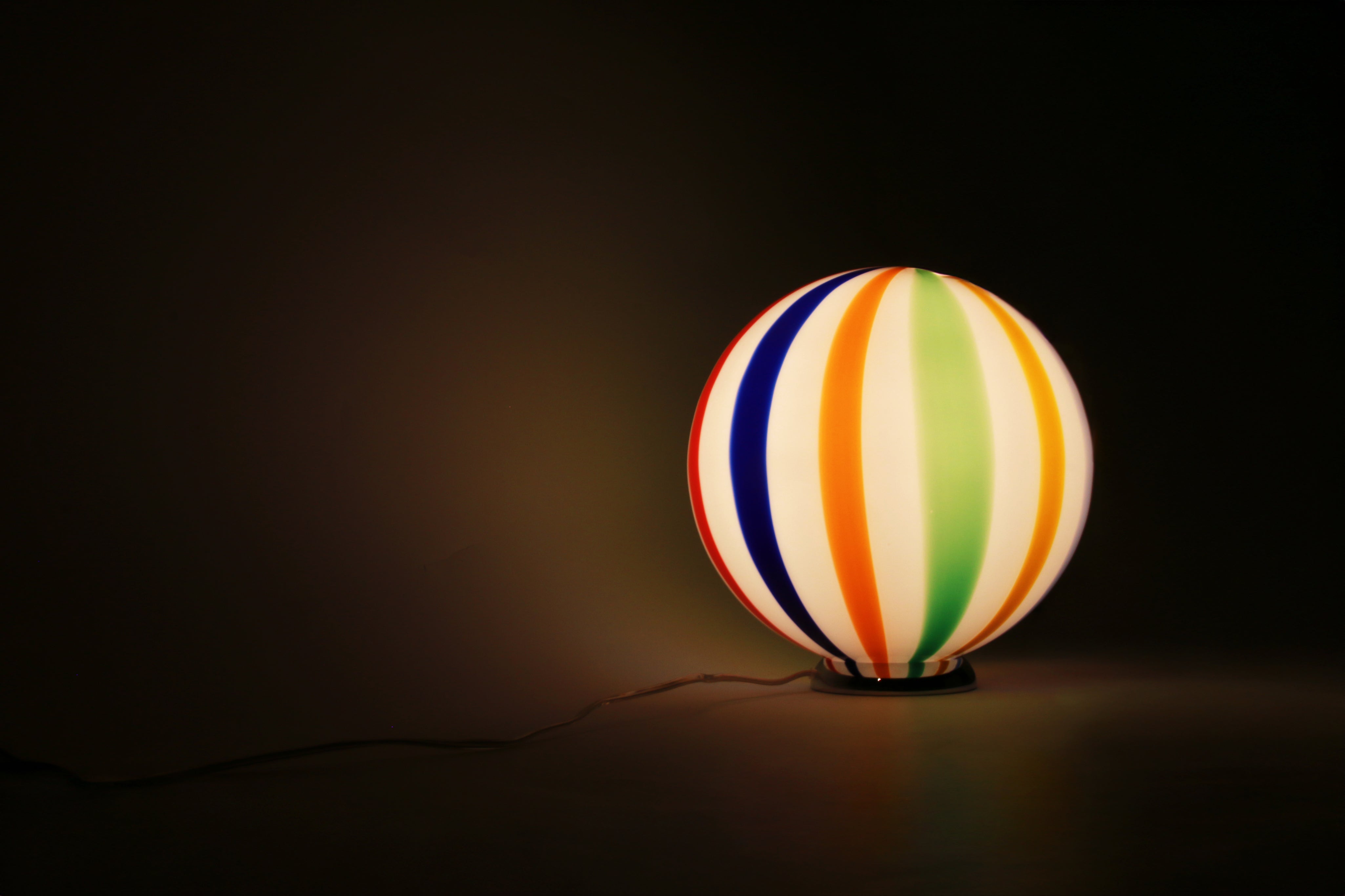 Candy Murano glass sphere table lamp "Arlecchino" straight D30