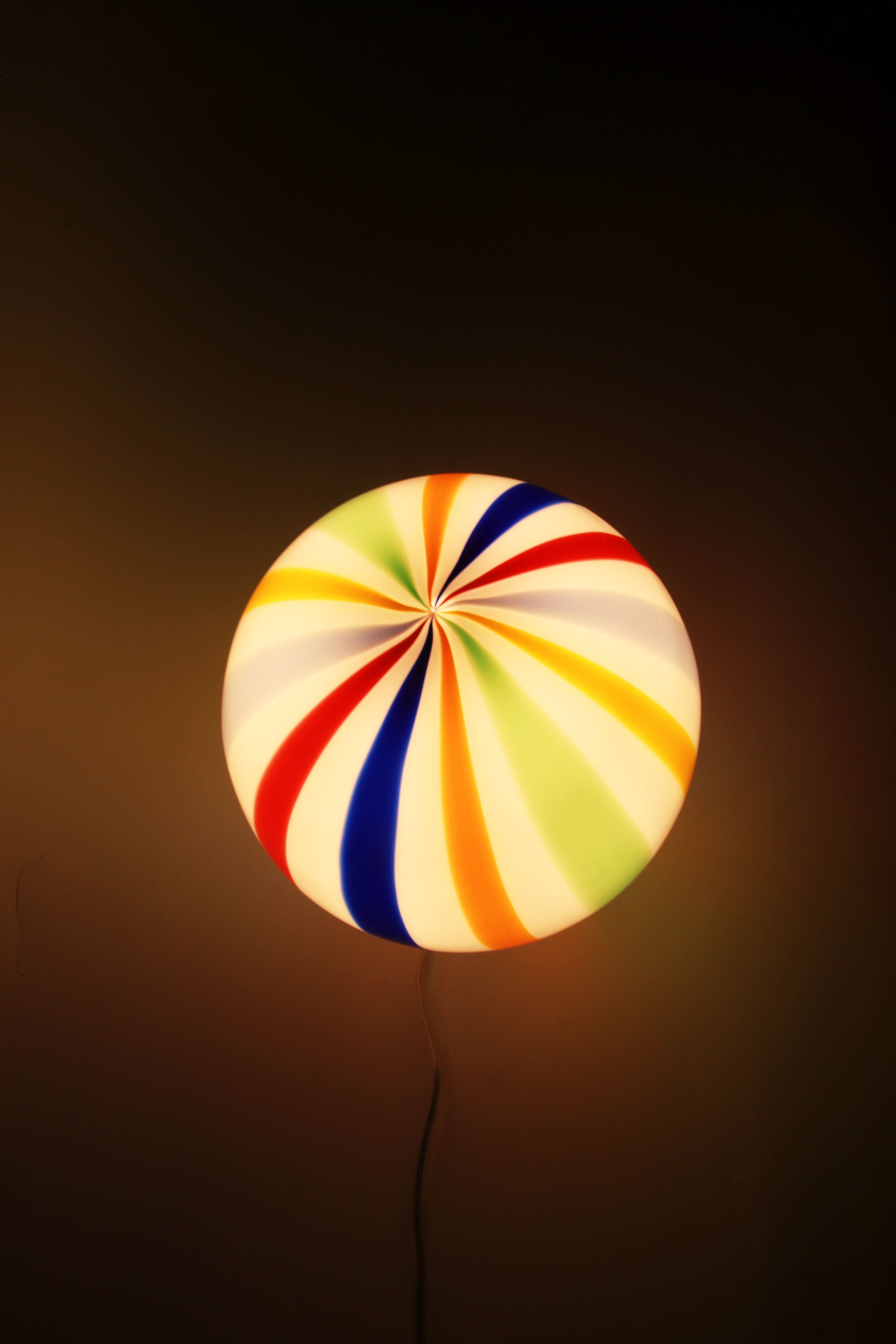 Candy Murano glass sphere table lamp "Arlecchino" straight D30