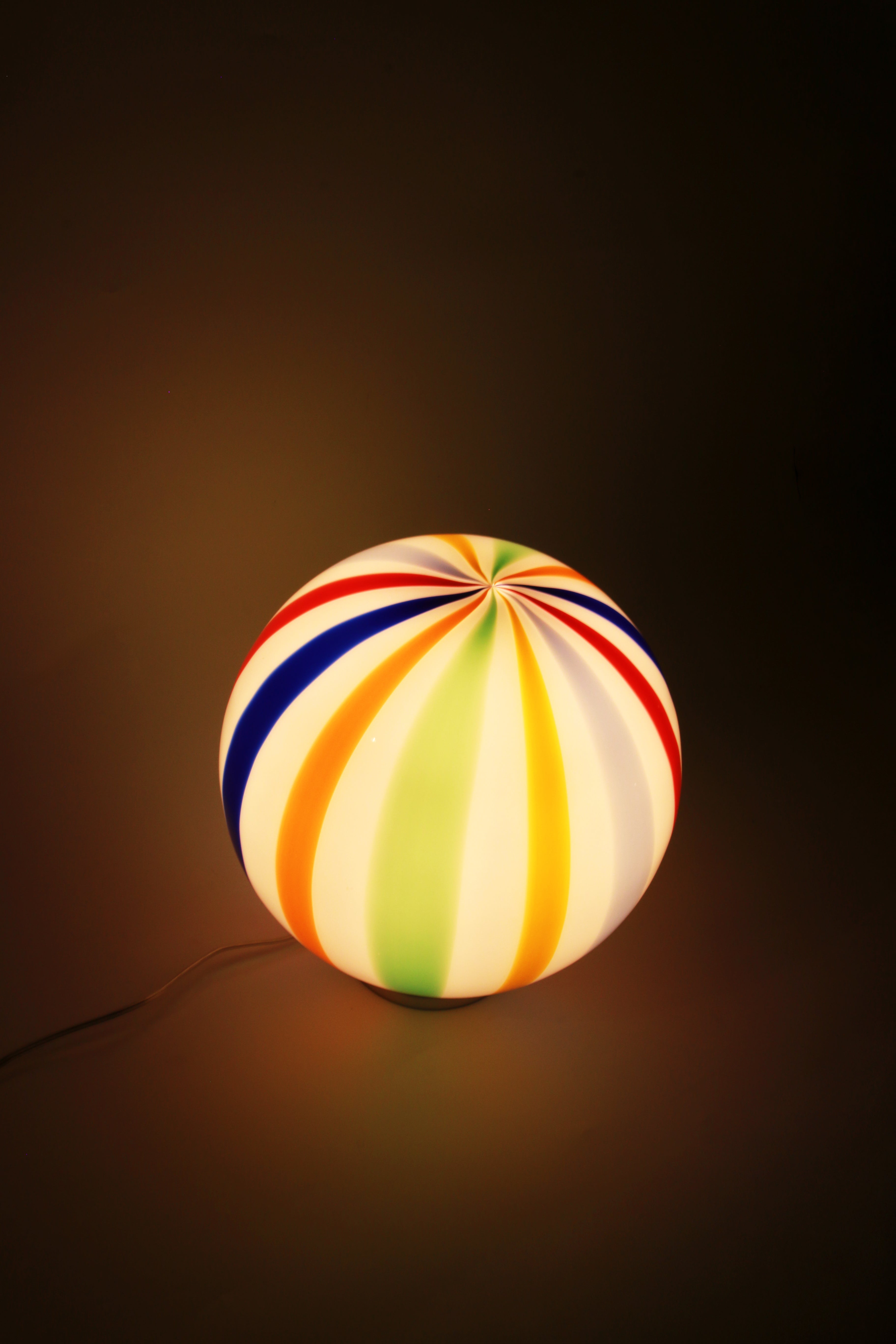 Candy Murano glass sphere table lamp "Arlecchino" straight D30