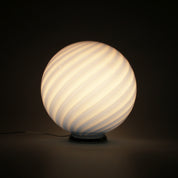 Candy Murano glass sphere table lamp blueberry blue swirl D30