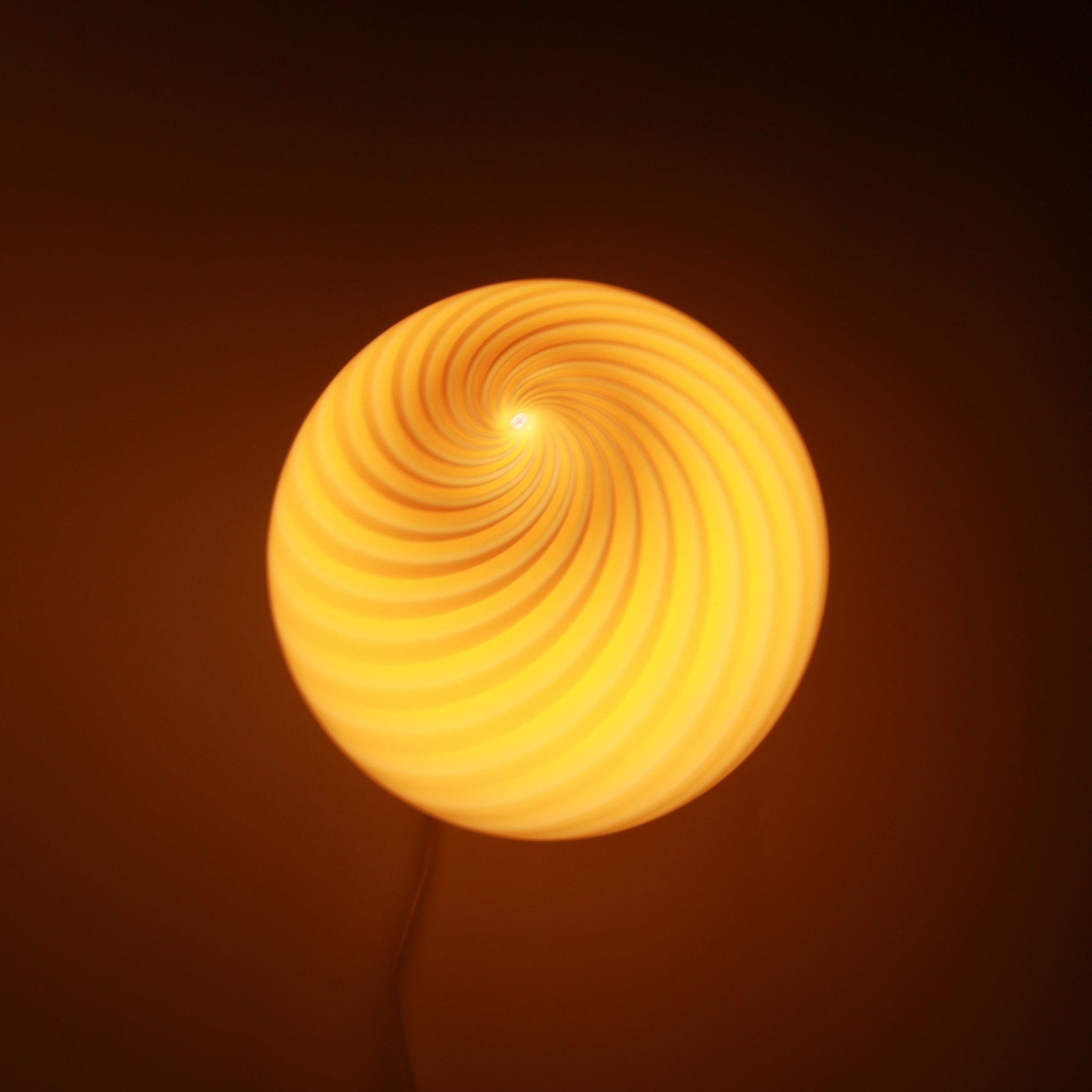 Candy Murano glass sphere table lamp toffee swirl D40