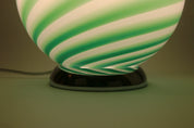 Candy Murano glass sphere table lamp green mint swirl D20