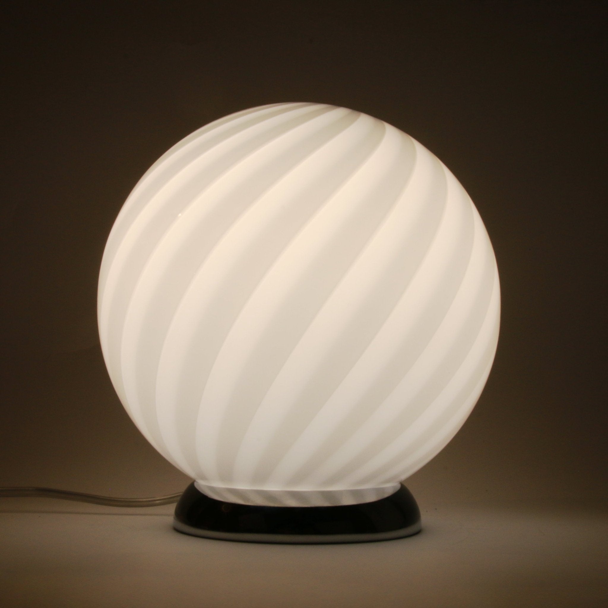 Candy Murano glass sphere table lamp light blue swirl D20