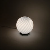 Candy Murano glass sphere table lamp light blue swirl D20