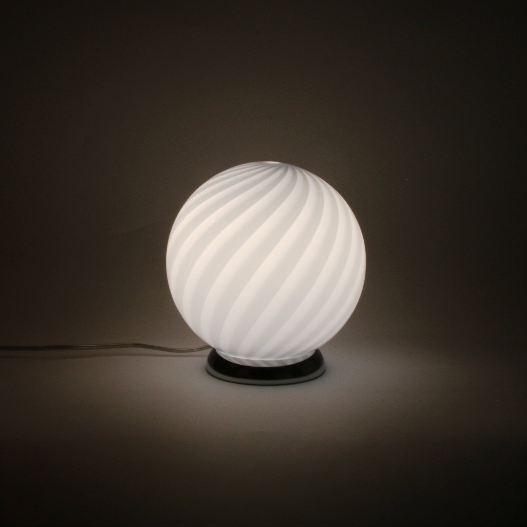 Candy Murano glass sphere table lamp light blue swirl D20