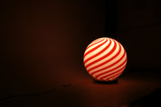 Candy Murano glass sphere table lamp red and white swirl D20