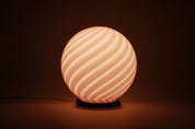 Candy Murano glass sphere table lamp pink swirl D20