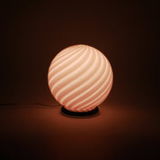 Candy Murano glass sphere table lamp pink swirl D20