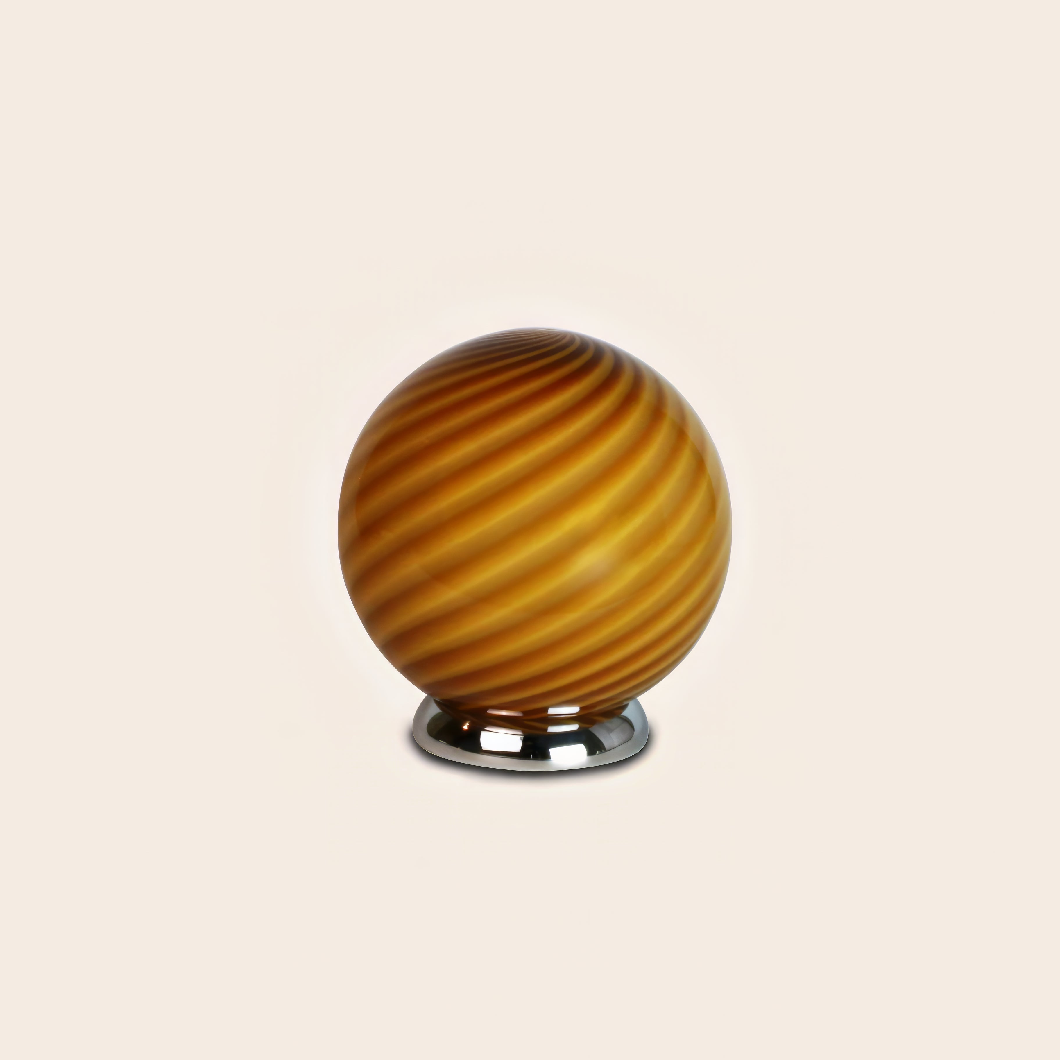 Candy Murano glass sphere table lamp toffee swirl D20