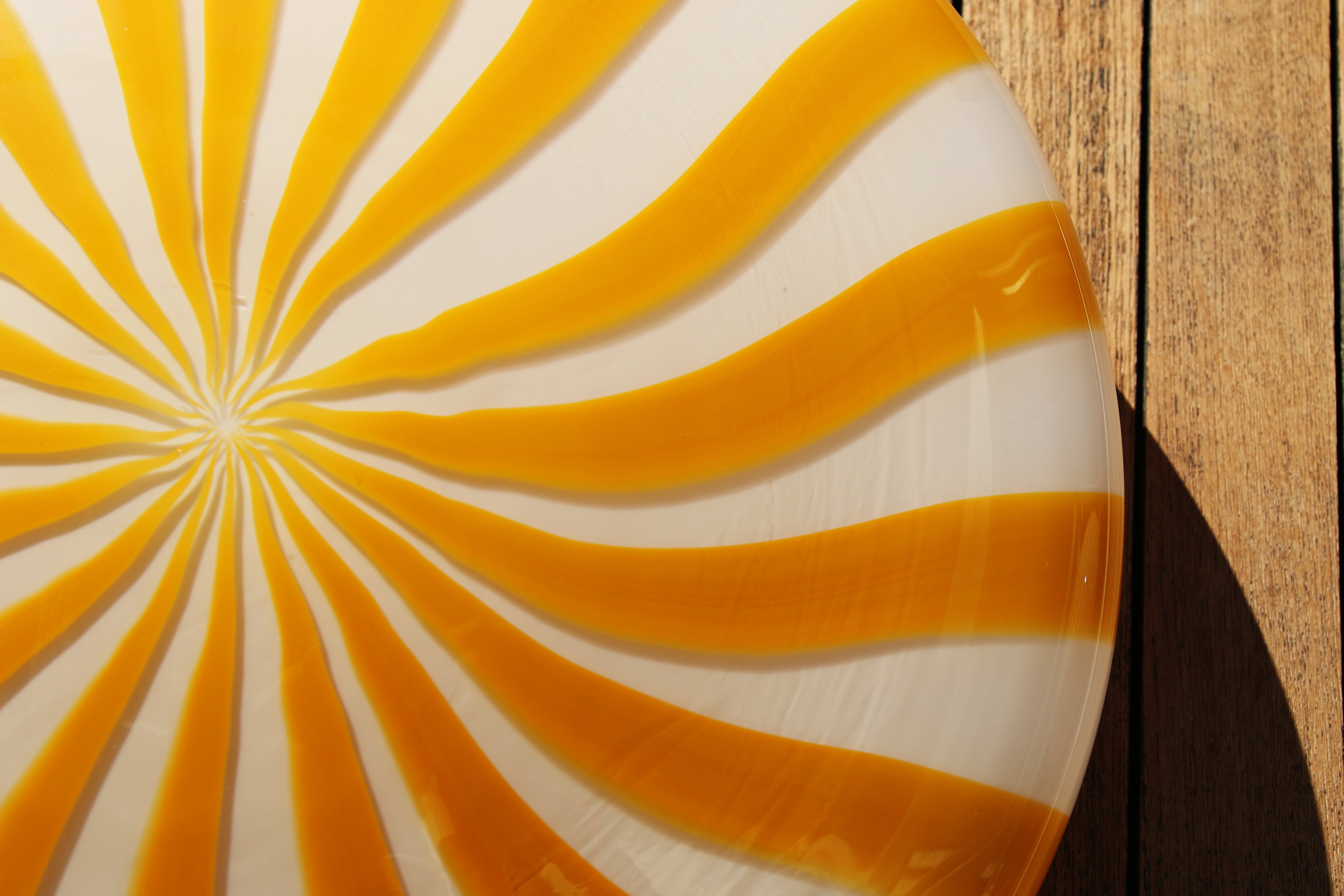 Lampada da parete Candy in vetro di Murano Bianco e Giallo D30