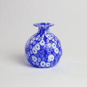 Laguna Fiorita – Vaso in vetro di Murano con Murrine Floreali Blu