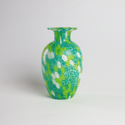 Laguna Fiorita – Vaso Principe in Vetro di Murano con Murrine Floreali Verdi