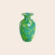Laguna Fiorita – Vaso Principe in Vetro di Murano con Murrine Floreali Verdi