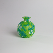 Laguna Fiorita – Vaso sferico in vetro di Murano con murrine floreali verdi