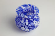 Laguna Fiorita – Vaso anfora in Vetro di Murano con murrine floreali blu