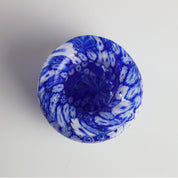 Laguna Fiorita – Vaso anfora in Vetro di Murano con murrine floreali blu