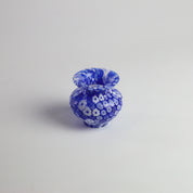 Laguna Fiorita – Vaso anfora in Vetro di Murano con murrine floreali blu