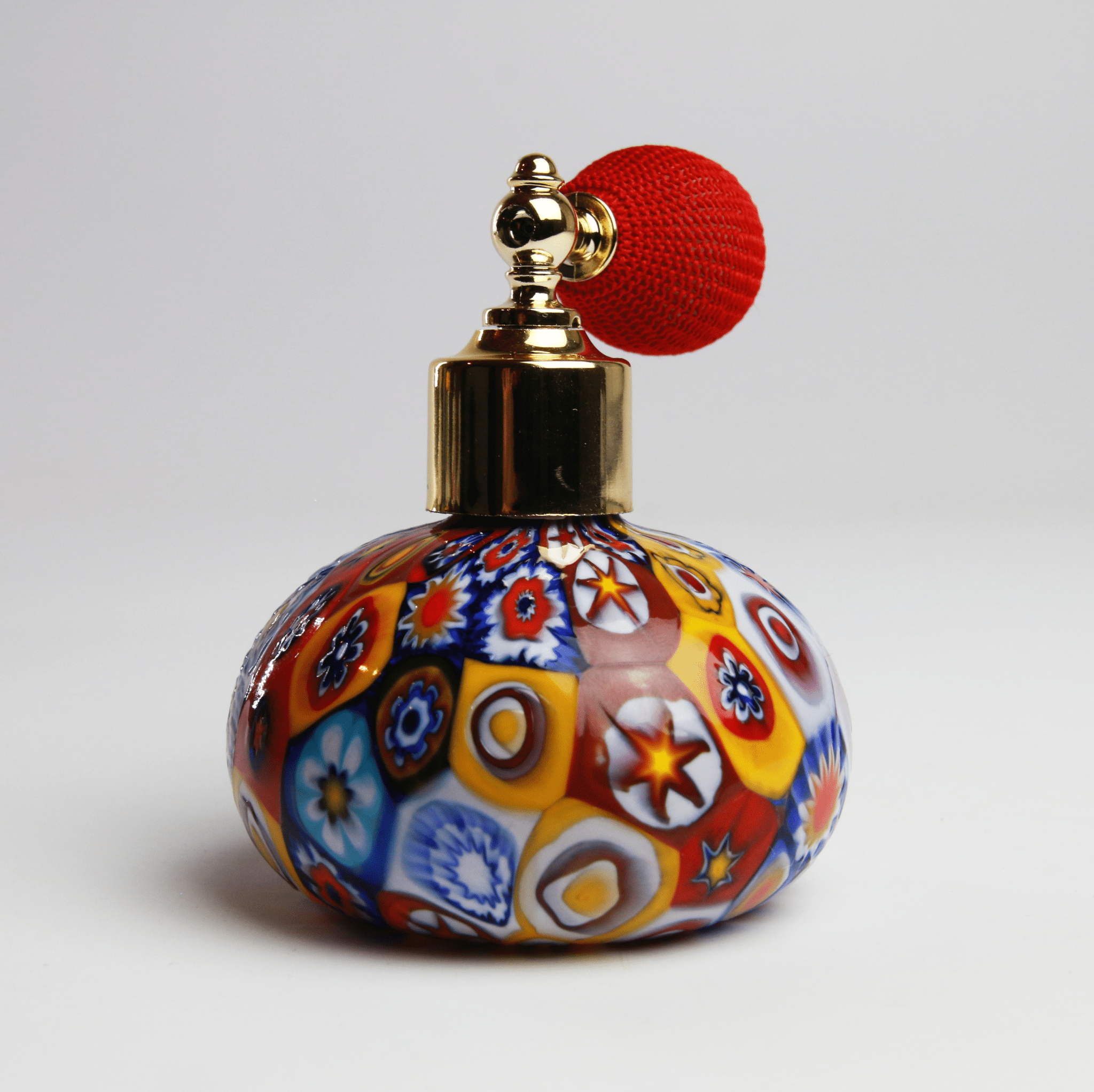 Laguna Fiorita – Murano Glass Perfume Atomizer with Floral Love Murrine