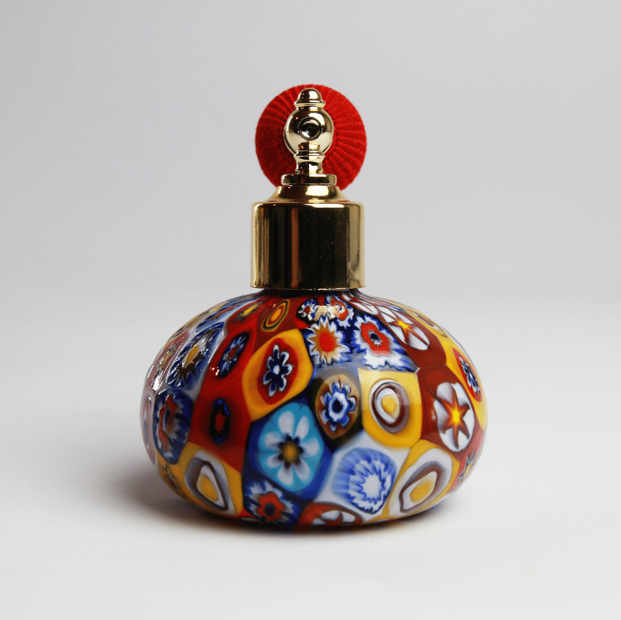 Laguna Fiorita – Murano Glass Perfume Atomizer with Floral Love Murrine
