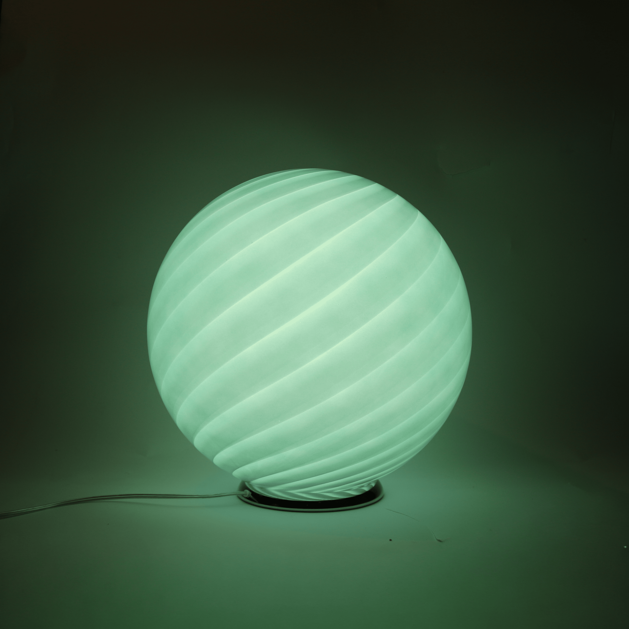 Candy Murano glass sphere table lamp forest swirl D40