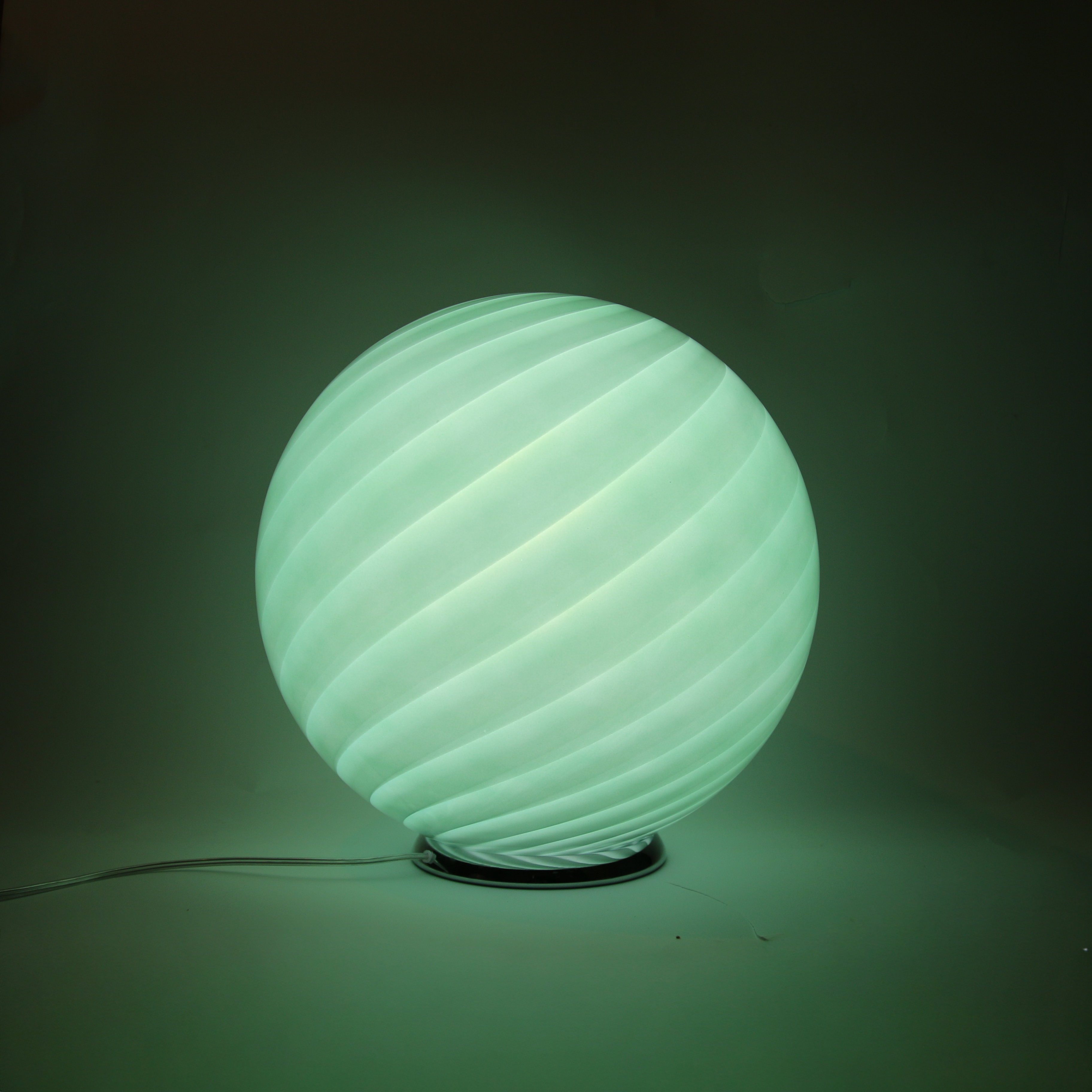 Candy Murano glass sphere table lamp forest swirl D40