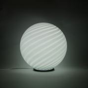 Candy Murano glass sphere table lamp soft sage swirl D40