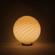 Lampada da tavolo Candy Murano a sfera in vetro, burro a spirale , D30