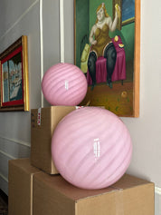 Candy Murano glass sphere table lamp pink swirl D30
