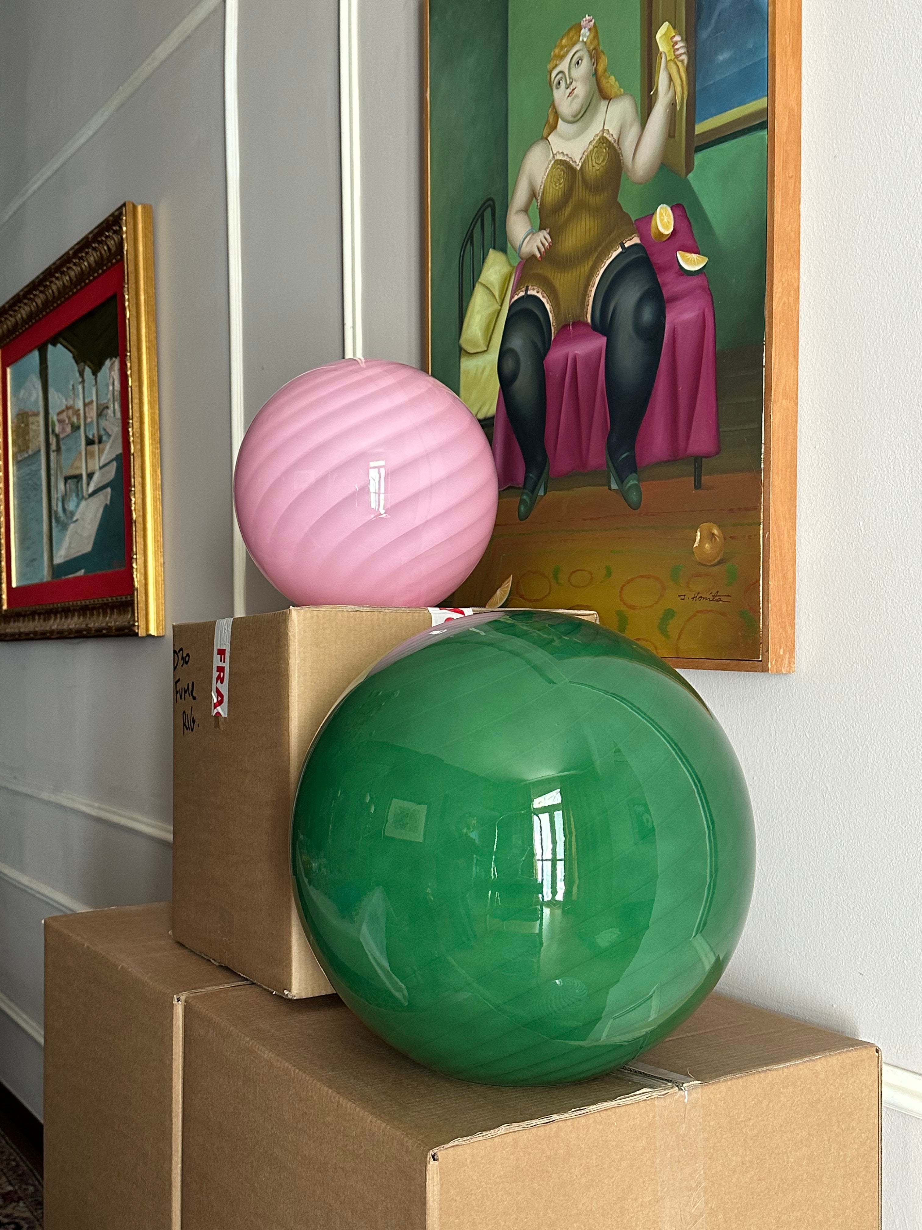 Candy Murano glass sphere table lamp forest swirl D40