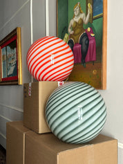 Candy Murano glass sphere table lamp sage green swirl D40