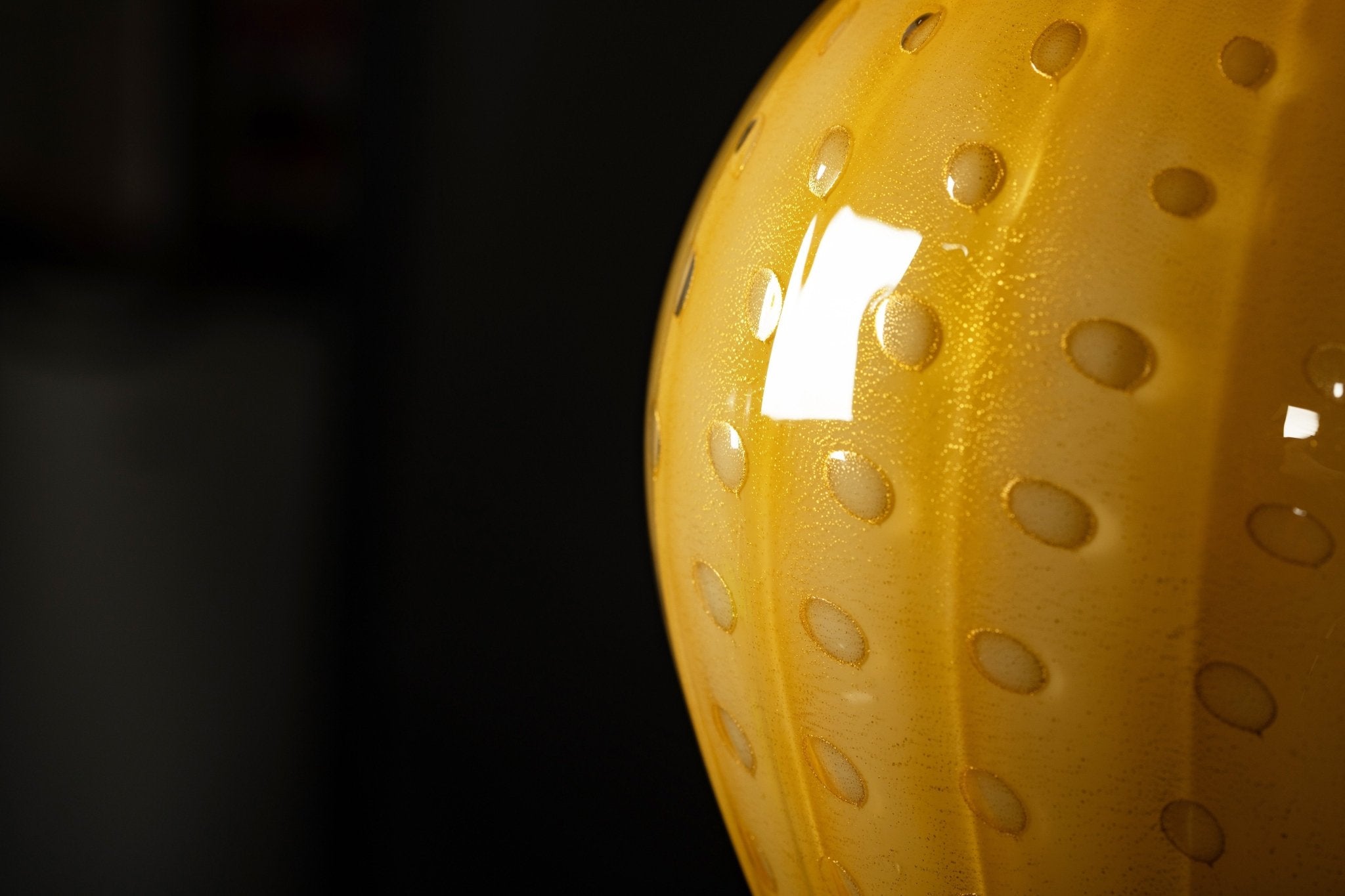 "Venezia" table lamp with balloton 24Kt Gold and yellow and black