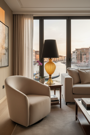 Lampada da tavolo Candy a sfera in vetro di Murano, spirale rossa e bianca D30