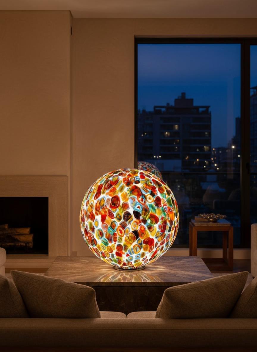 Murano glass sphere "Murrina" table lamp D40