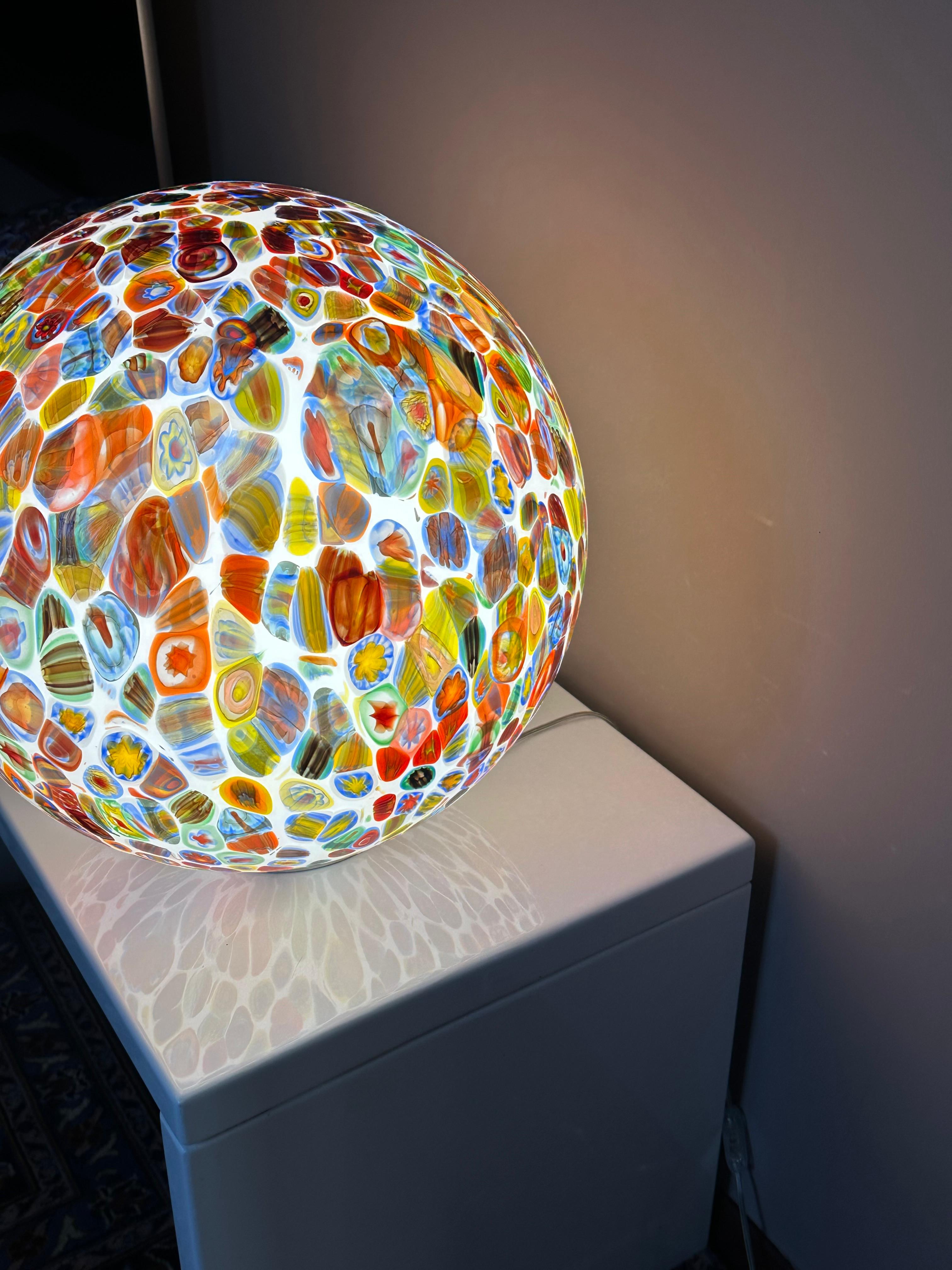 Murano glass sphere "Murrina" table lamp D40