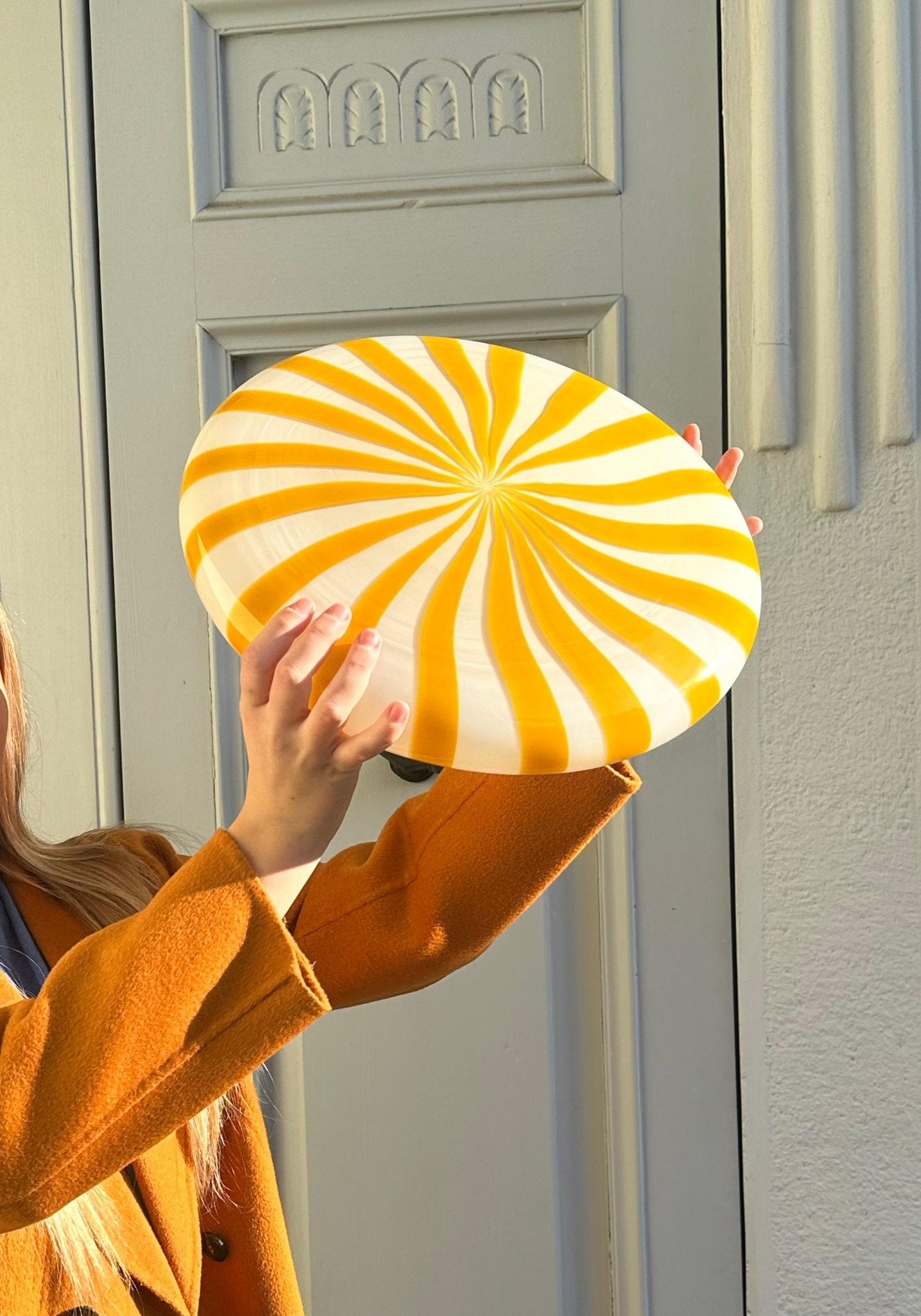 Candy Murano glass wall lamp White & Yellow D40