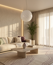 Candy Murano glass sphere pendant lamp white swirl D40