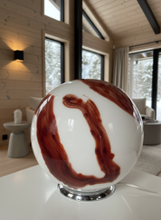 Candy Murano glass sphere table lamp mahogany D35