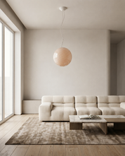 Candy Murano glass sphere pendant lamp peach swirl D40