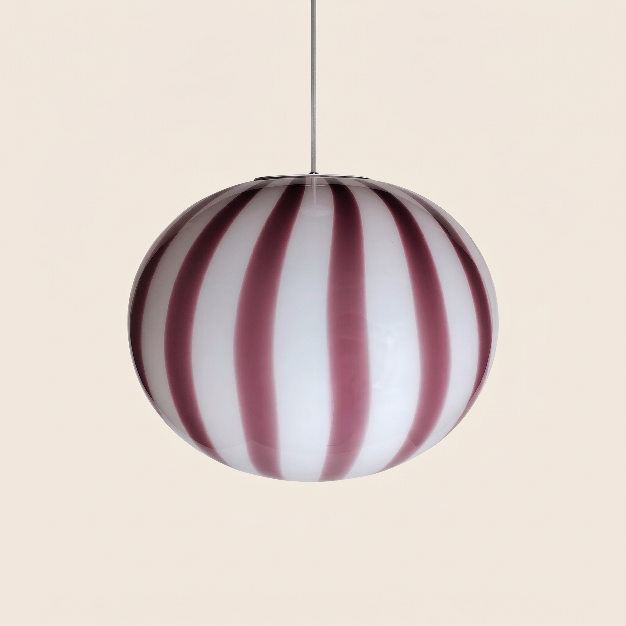 Candy Murano glass oval pendant lamp amethyst D32