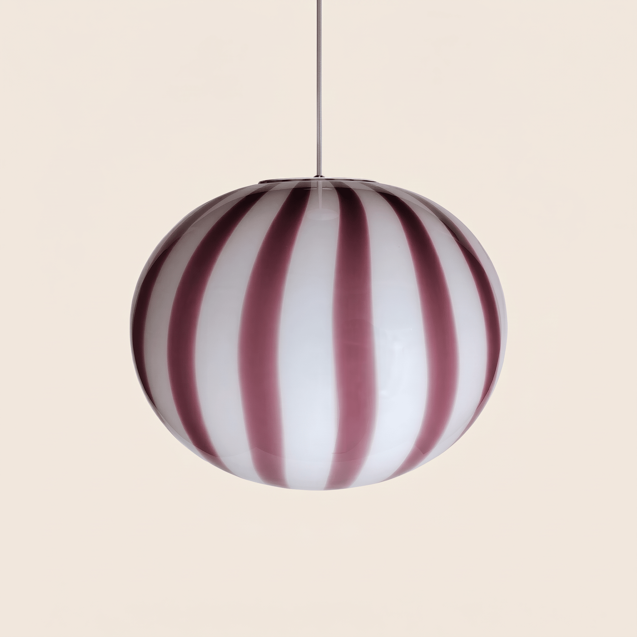 Candy Murano glass oval pendant lamp amethyst D32