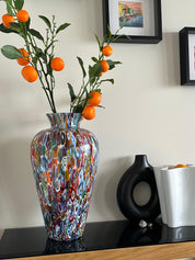 Vaso Anfora in Vetro di Murano con Murrine Millefiori, 48 cm