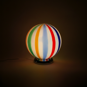 Lampada da tavolo Candy a sfera in vetro di Murano "Arlecchino" dritta D20