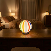 Lampada da tavolo Candy a sfera in vetro di Murano "Arlecchino" dritta D20