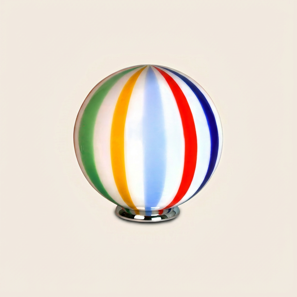 Candy Murano glass sphere table lamp "Arlecchino" straight D40