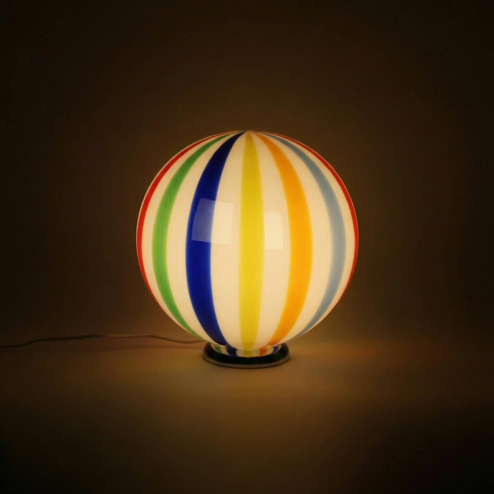 Candy Murano glass sphere table lamp "Arlecchino" straight D40