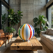 Candy Murano glass sphere table lamp "Arlecchino" straight D40