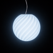 Lampada da tavolo Candy a sfera in vetro di Murano, vortice azzurro tenue D40