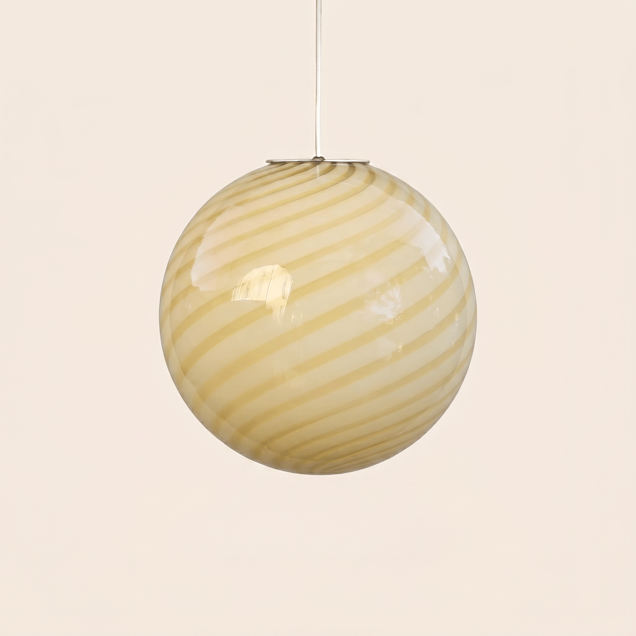 Candy Murano glass sphere pendant lamp butter swirl D30
